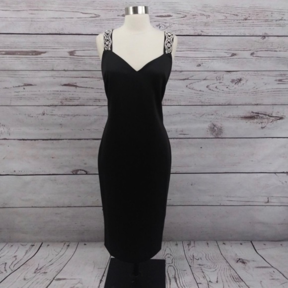 Ted Baker Rhinestone embellished strap black dress - Picture 6 of 12